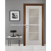 Porte vitrée intérieure pliante Pvc avec feuille blanche, cadre en bois et jambe